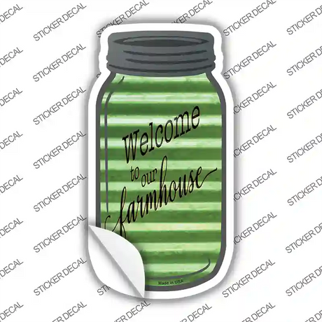 Welcome to our Farmhouse Green Corrugated Novelty Mason Jar Sticker Decal