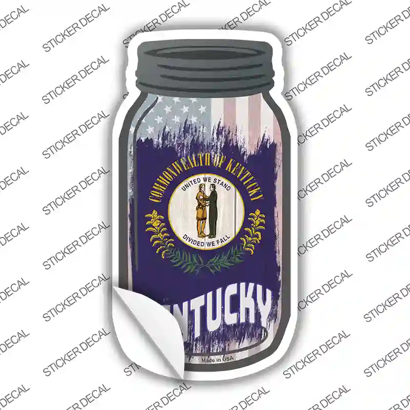 Kentucky | USA Flag Novelty Mason Jar Sticker Decal