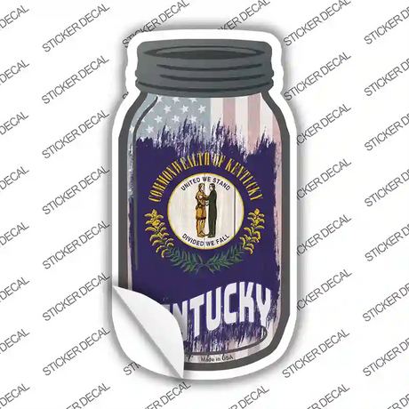 Kentucky | USA Flag Novelty Mason Jar Sticker Decal