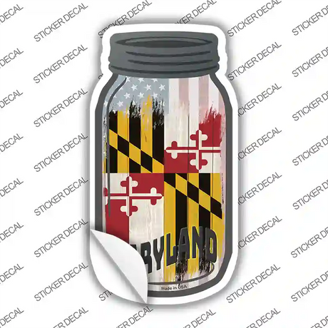 Maryland | USA Flag Novelty Mason Jar Sticker Decal