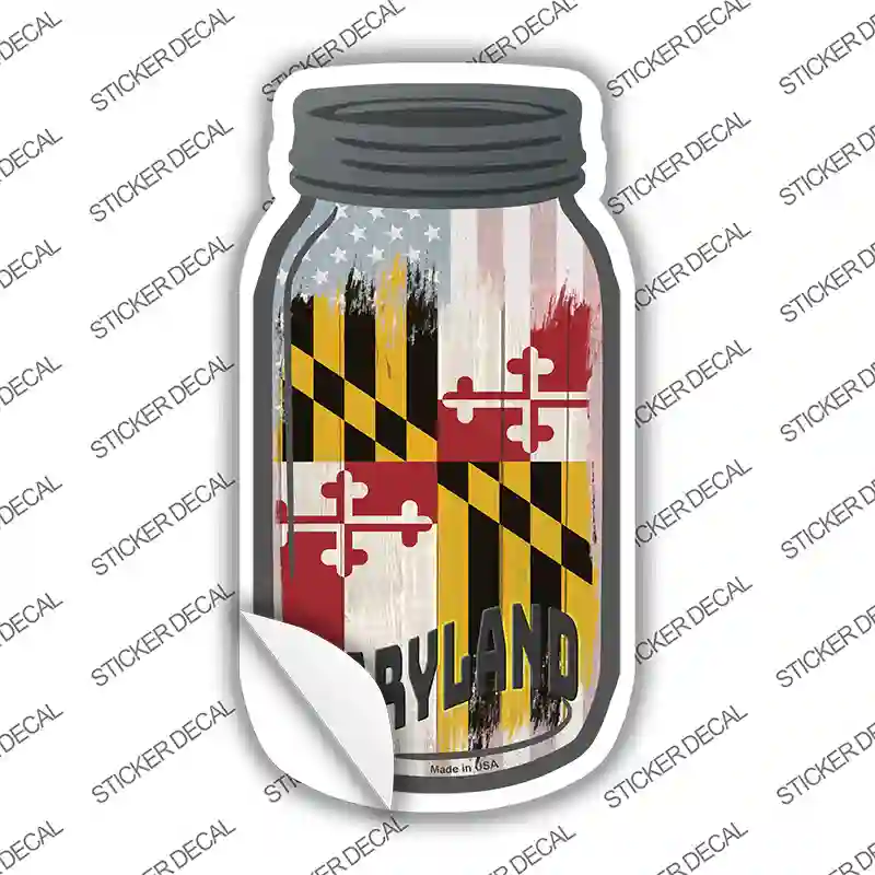 Maryland | USA Flag Novelty Mason Jar Sticker Decal