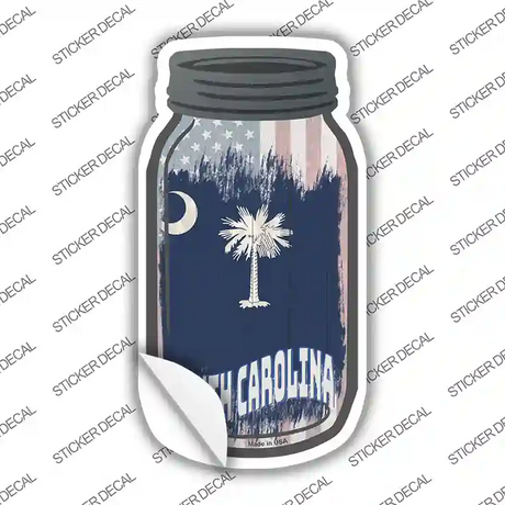 South Carolina | USA Flag Novelty Mason Jar Sticker Decal