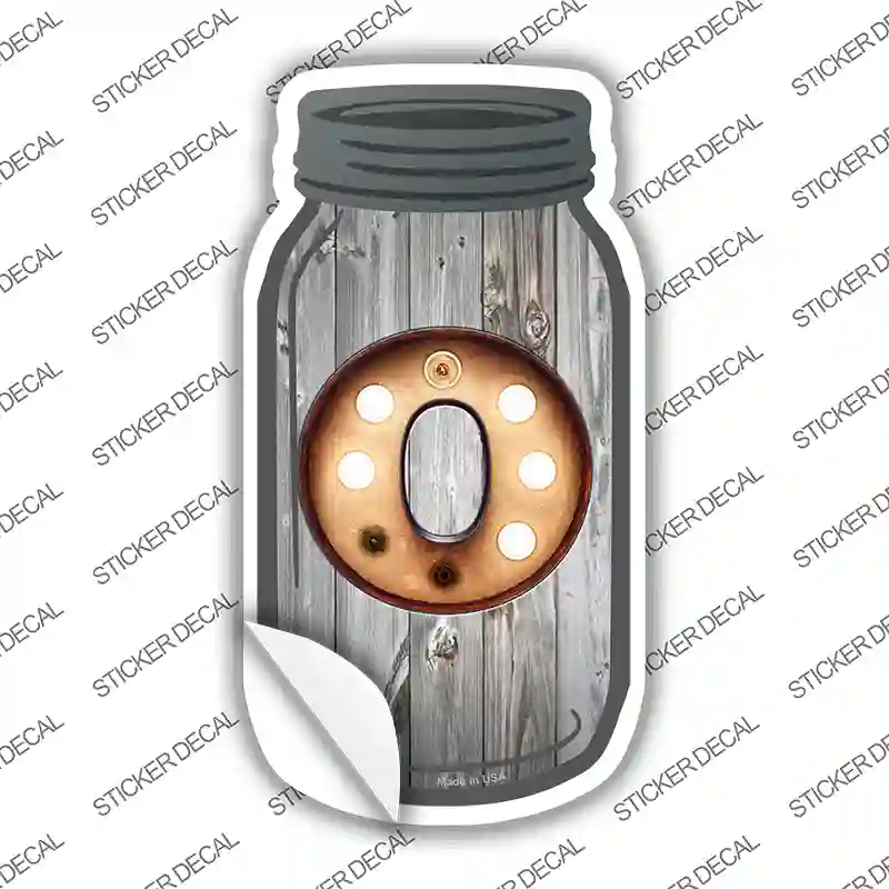 O Bulb Lettering Novelty Mason Jar Sticker Decal