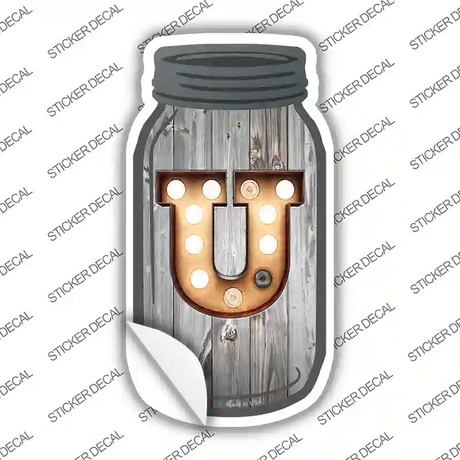U Bulb Lettering Novelty Mason Jar Sticker Decal