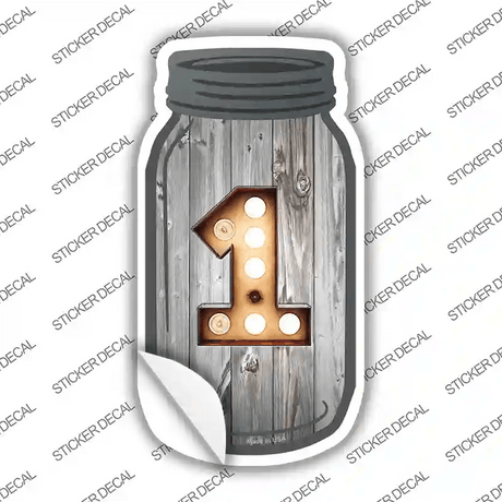1 Bulb Lettering Novelty Mason Jar Sticker Decal