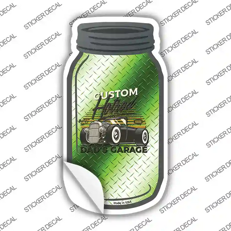 Custom Hot Rod Green Diamond Novelty Mason Jar Sticker Decal