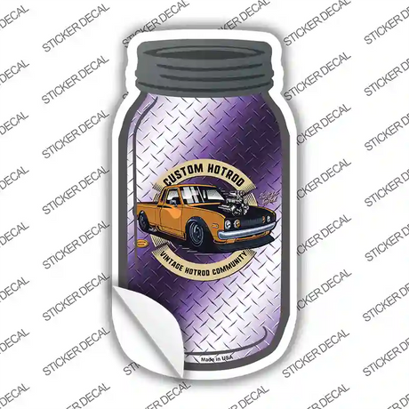 Custom Hot Rod Purple Diamond Novelty Mason Jar Sticker Decal