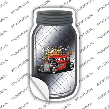 Build For Speed Gray Diamond Novelty Mason Jar Sticker Decal