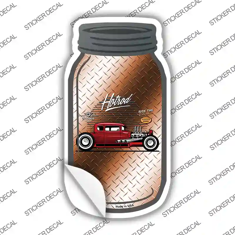 Hot Rod Brown Diamond Novelty Mason Jar Sticker Decal