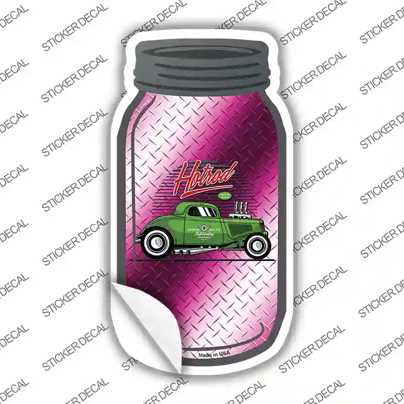 Hot Rod Pink Diamond Novelty Mason Jar Sticker Decal