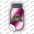 Hot Rod Pink Diamond Novelty Mason Jar Sticker Decal