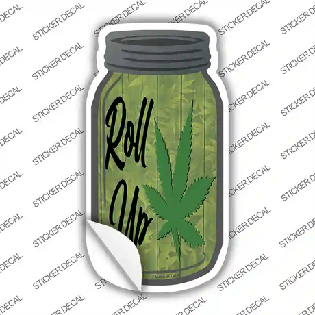 Roll Up Novelty Mason Jar Sticker Decal