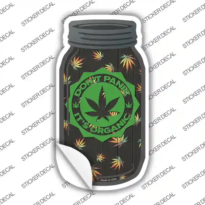 Dont Panic Its Organic Novelty Mason Jar Sticker Decal