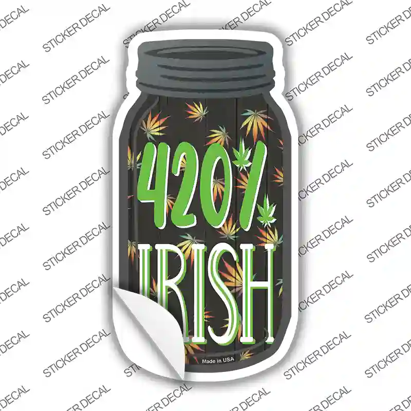 420 Percent Irish Novelty Mason Jar Sticker Decal