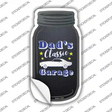 Dads Classic Garage Blue Novelty Mason Jar Sticker Decal