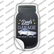 Dads Garage Blue Novelty Mason Jar Sticker Decal