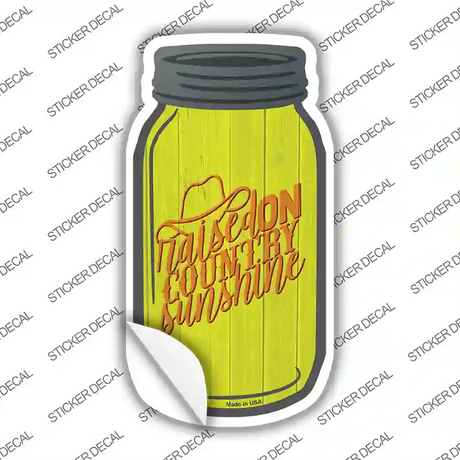 Raised On Country Sunshine Novelty Mason Jar Sticker Decal
