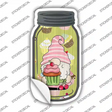 Gnome With Cupcake and Cherries Novelty Mason Jar Sticker Decal