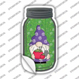 Gnome With Pins Green Novelty Mason Jar Sticker Decal