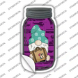Gnome With Suitcase Purple Novelty Mason Jar Sticker Decal