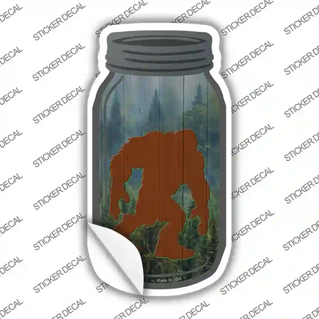 Bigfoot Shadow Hunched Novelty Mason Jar Sticker Decal