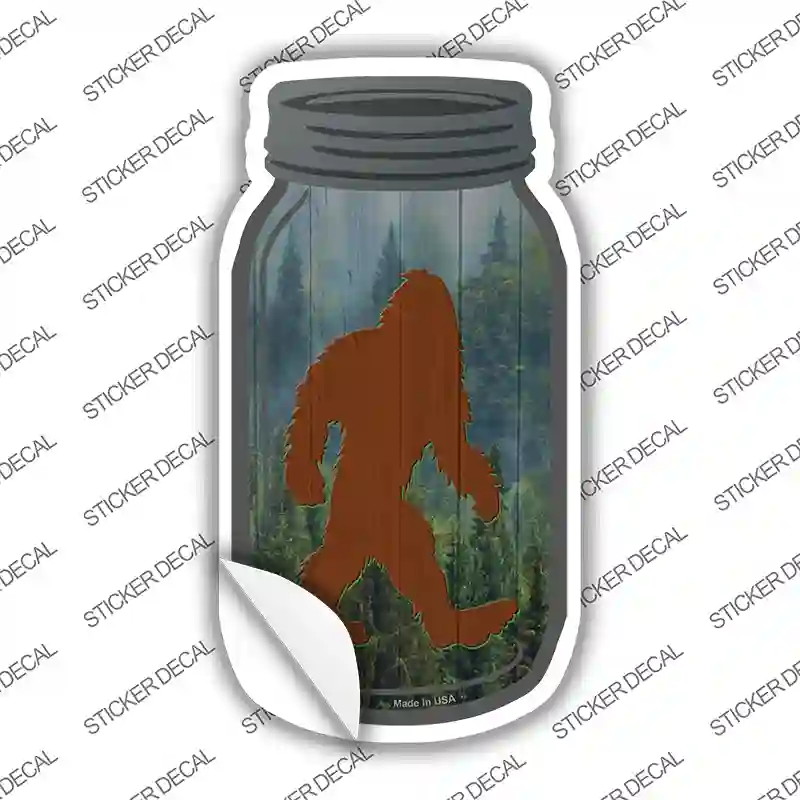 Bigfoot Shadow Standing Novelty Mason Jar Sticker Decal