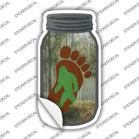 Bigfoot Footprint Novelty Mason Jar Sticker Decal