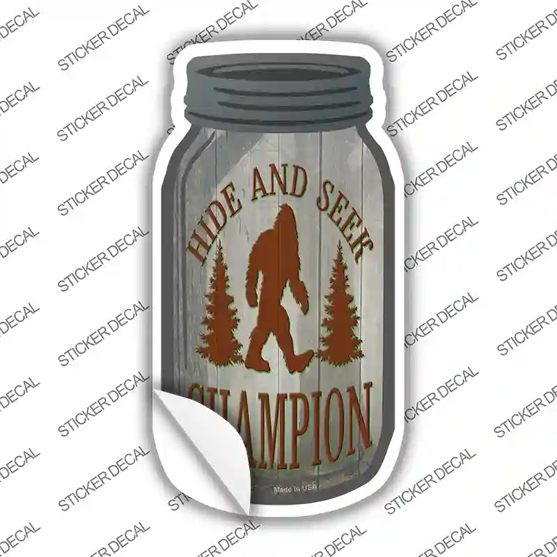 Hide And Seek Champion Novelty Mason Jar Sticker Decal