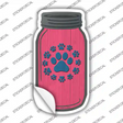 Paw Print Circle Pink Novelty Mason Jar Sticker Decal