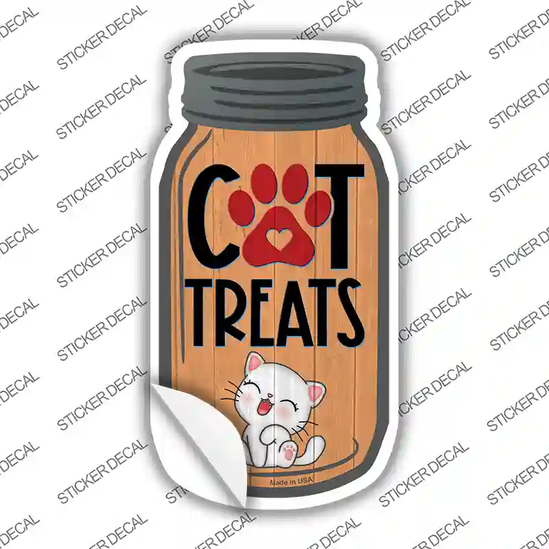 Cat Treats Orange Novelty Mason Jar Sticker Decal