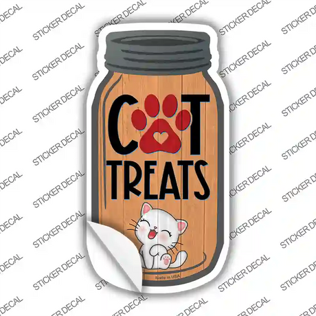 Cat Treats Orange Novelty Mason Jar Sticker Decal