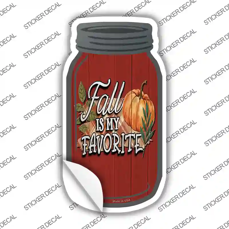 Fall Is My Favorite Red Novelty Mason Jar Sticker Decal