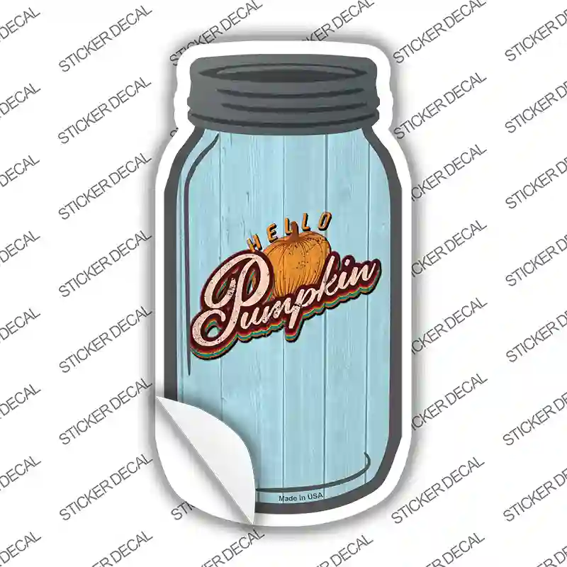 Pumpkin Blue Novelty Mason Jar Sticker Decal