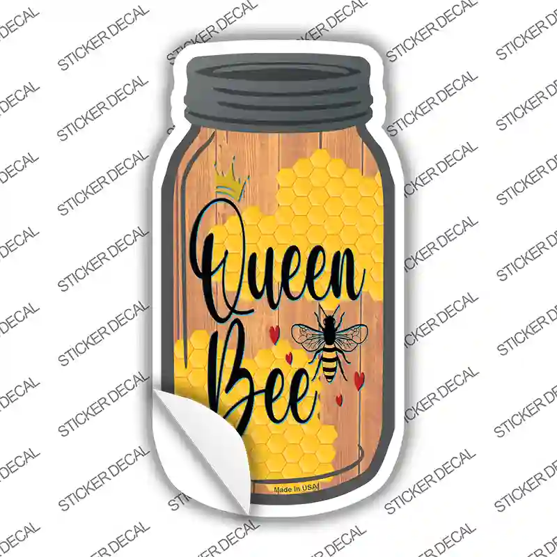 Queen Bee Novelty Mason Jar Sticker Decal