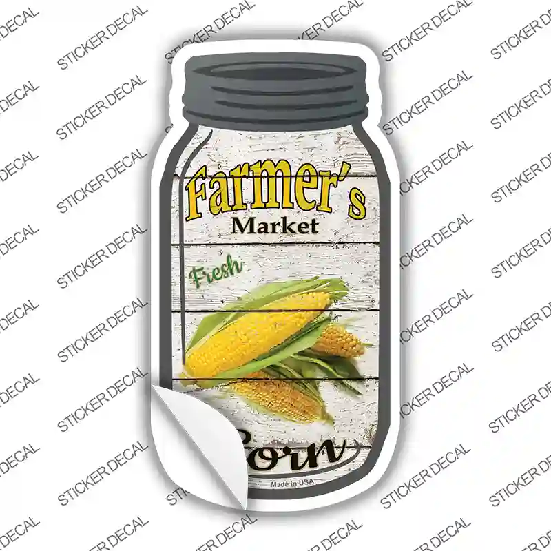Corn Farmers Market Novelty Mason Jar Sticker Decal