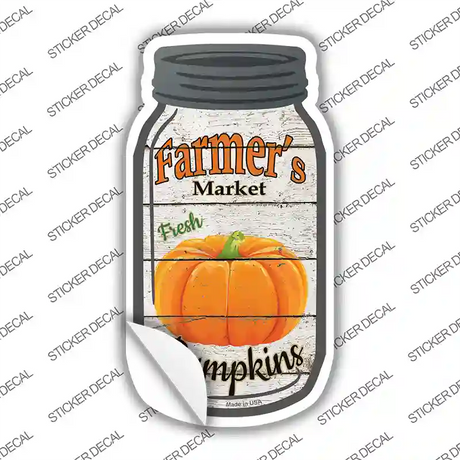 Pumpkin Farmers Market Novelty Mason Jar Sticker Decal