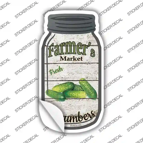 Cucumbers Farmers Market Novelty Mason Jar Sticker Decal