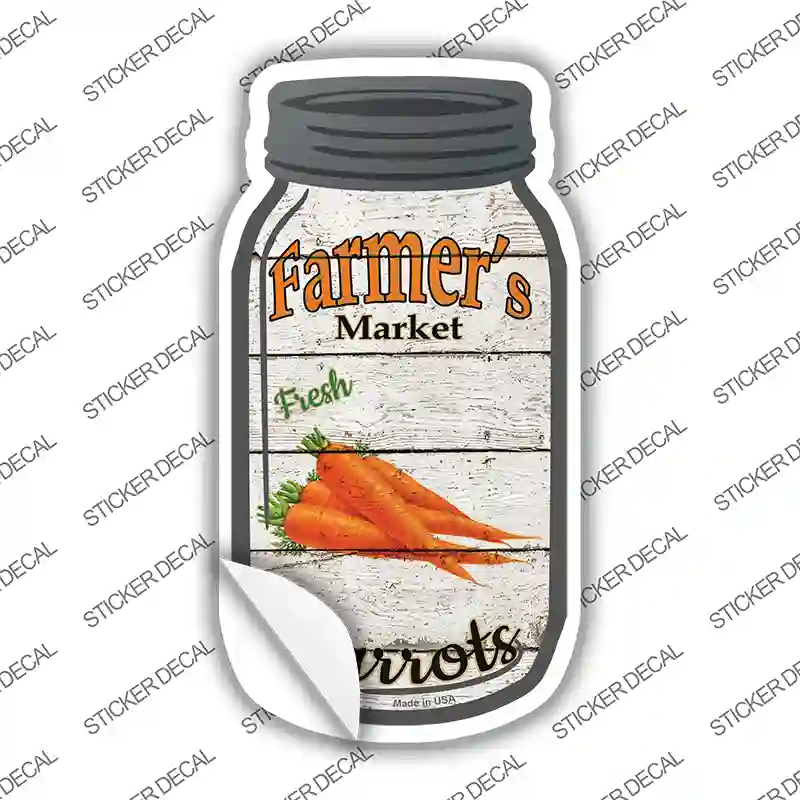 Carrots Farmers Market Novelty Mason Jar Sticker Decal