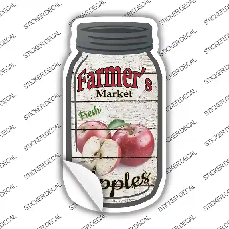 Apples Farmers Market Novelty Mason Jar Sticker Decal