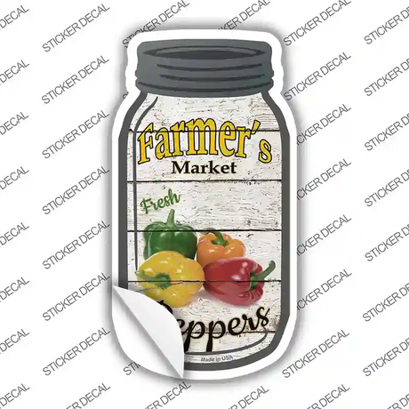 Peppers Farmers Market Novelty Mason Jar Sticker Decal
