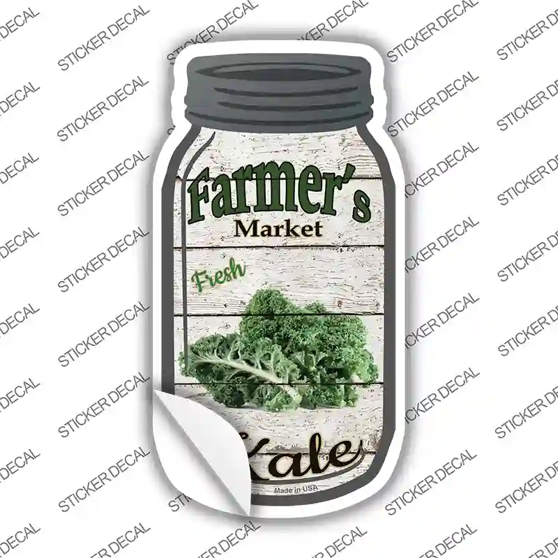Kale Farmers Market Novelty Mason Jar Sticker Decal