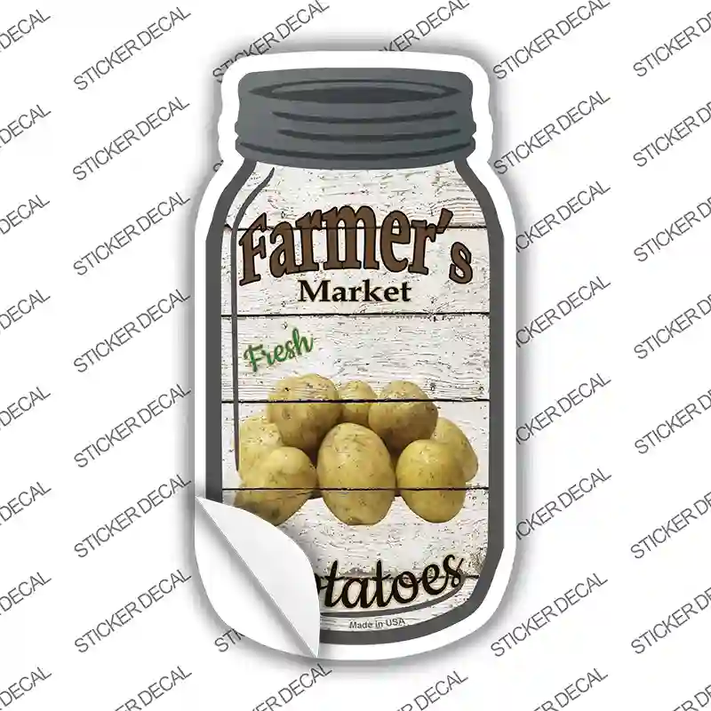 Potatoes Farmers Market Novelty Mason Jar Sticker Decal