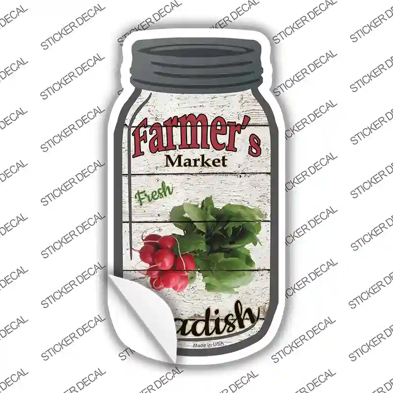 Radish Farmers Market Novelty Mason Jar Sticker Decal