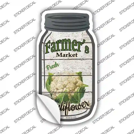 Cauliflower Farmers Market Novelty Mason Jar Sticker Decal