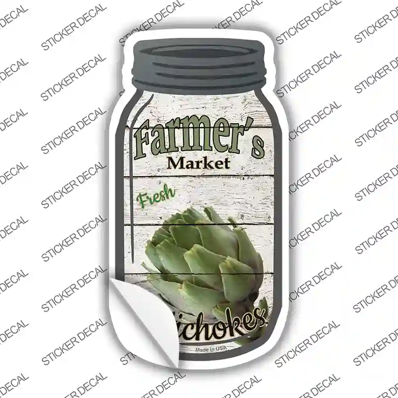 Artichokes Farmers Market Novelty Mason Jar Sticker Decal