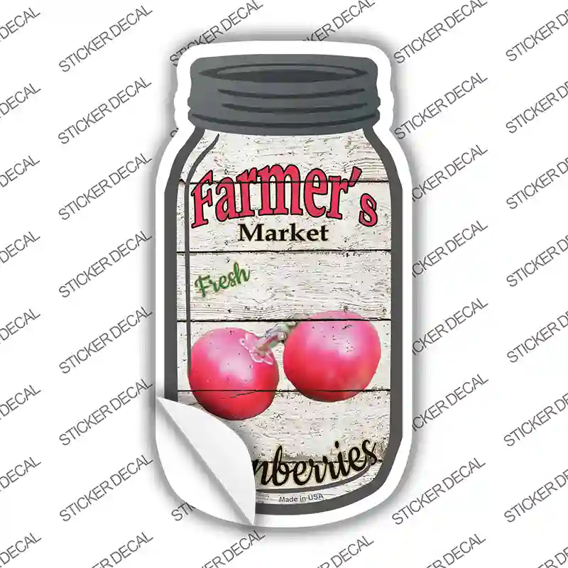 Cranberries Farmers Market Novelty Mason Jar Sticker Decal