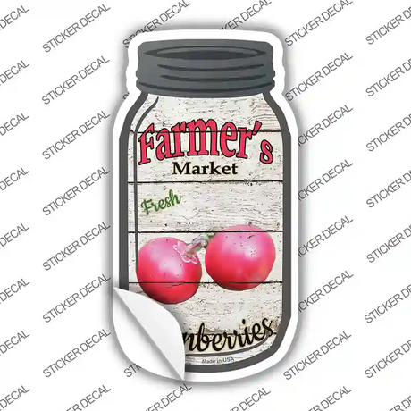 Cranberries Farmers Market Novelty Mason Jar Sticker Decal