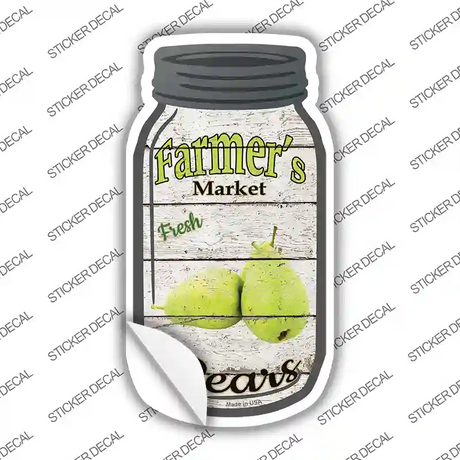 Pears Farmers Market Novelty Mason Jar Sticker Decal