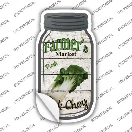 Bok Choy Farmers Market Novelty Mason Jar Sticker Decal