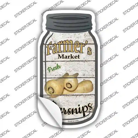 Parsnips Farmers Market Novelty Mason Jar Sticker Decal
